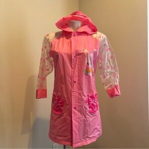 Pink Hooded Raincoat Sz L